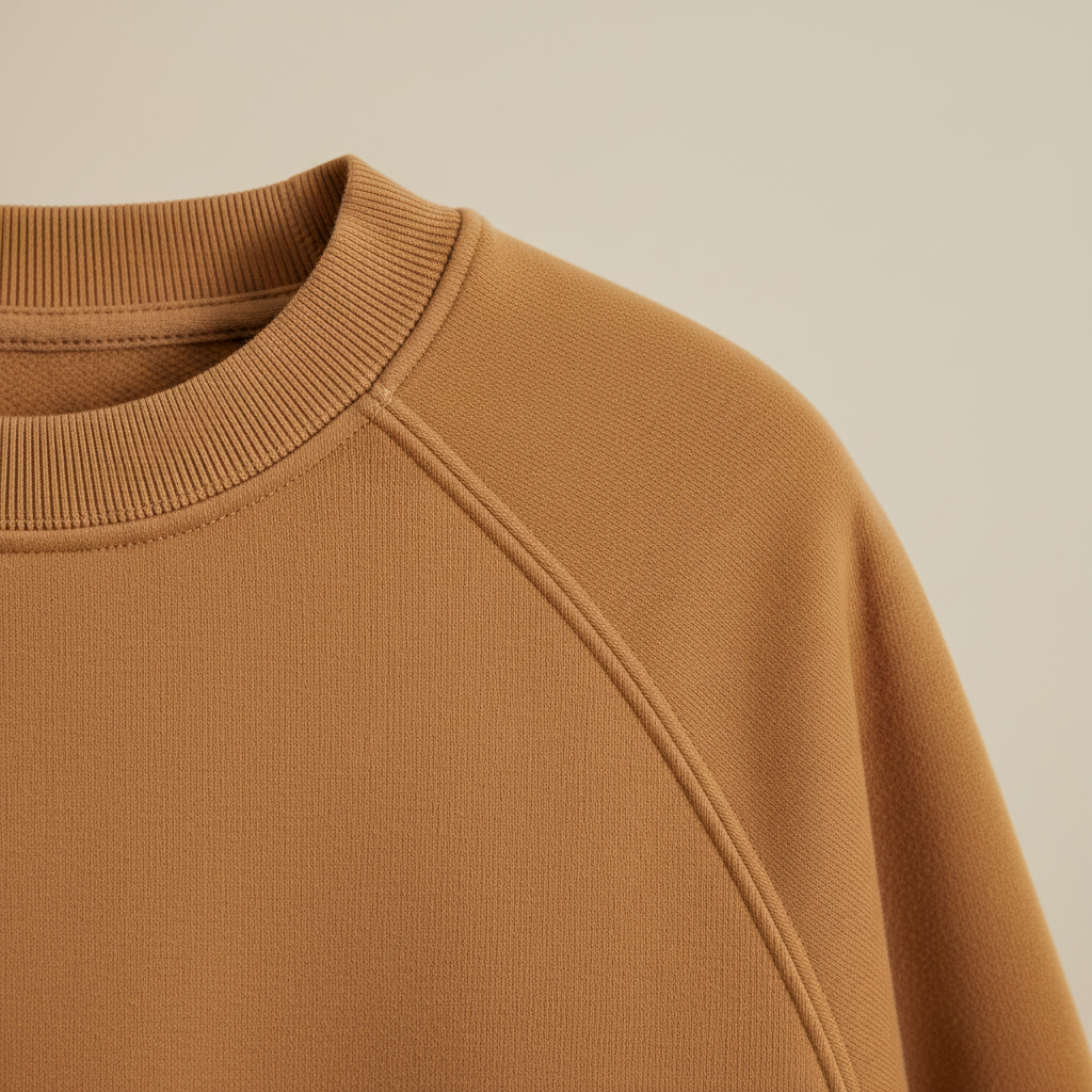 Caramel neckline detail